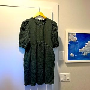 green cotton dress